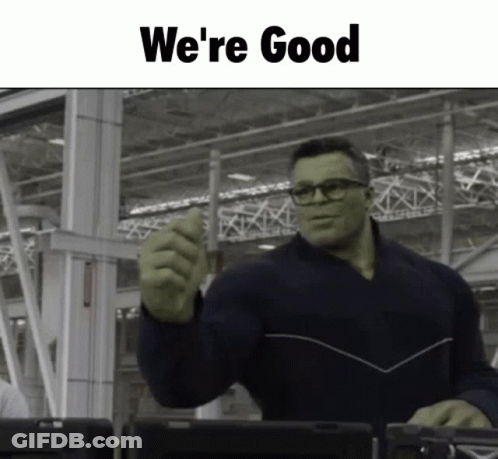 Hulk Thumbs Up Saying We're Good GIF