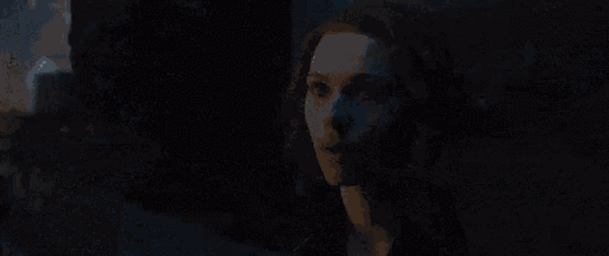 Hulk Was Pushed By Black Widow After Kiss GIF