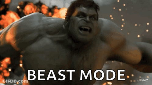 Hulk With Beast Mode Text GIF