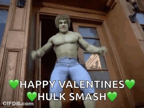 Hulk With Happy Valentines Smash GIF