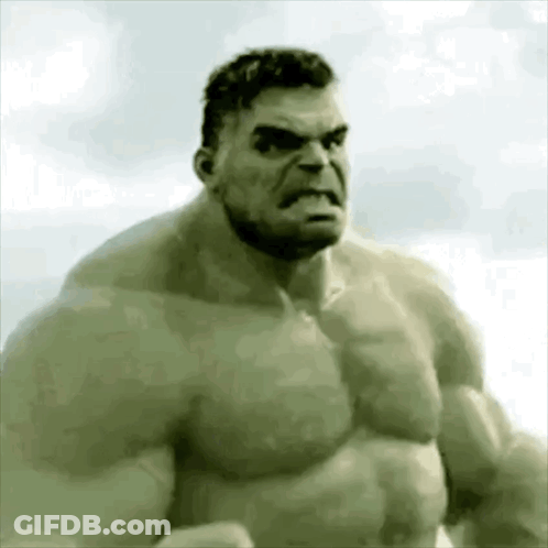 Hulk Without Shirt Looking Serious GIF