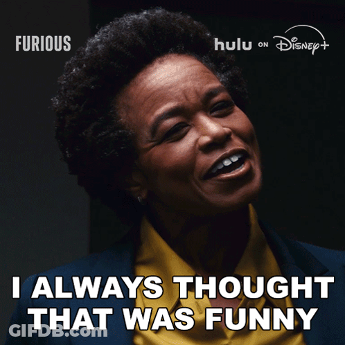 Hulu On Disney Ad Woman Laughing Saying I Always Thought That Was Funny GIF