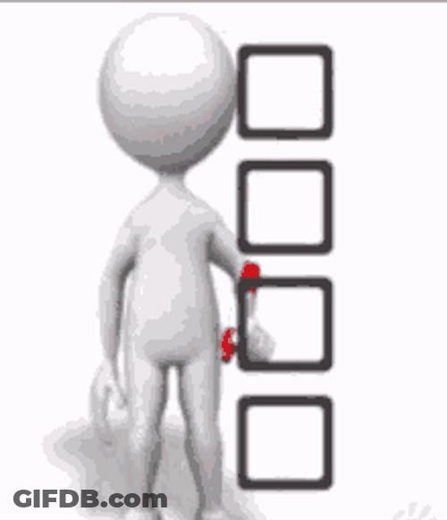Human Figure Checking Boxes GIF