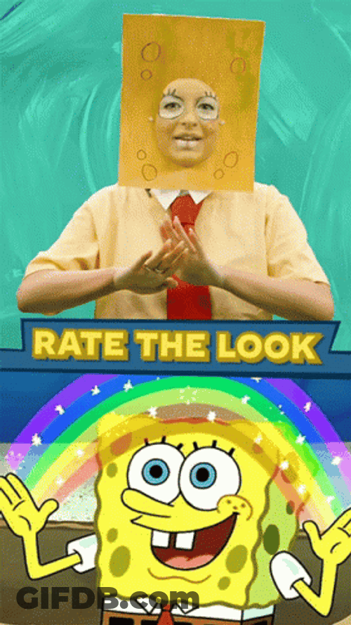 Human Reenacting Spongebob Rainbow Making Imagination GIF