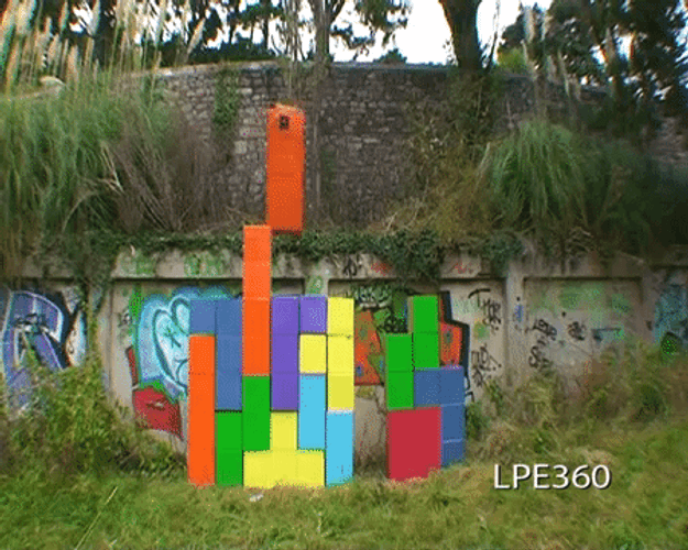 Human Tetris Game GIF
