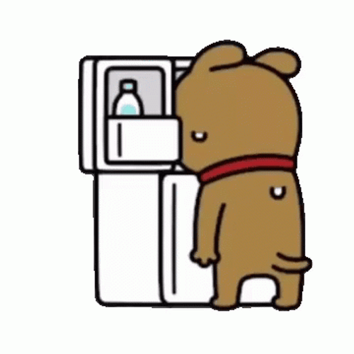 Humidity Cartoon Bear Inside Fridge GIF