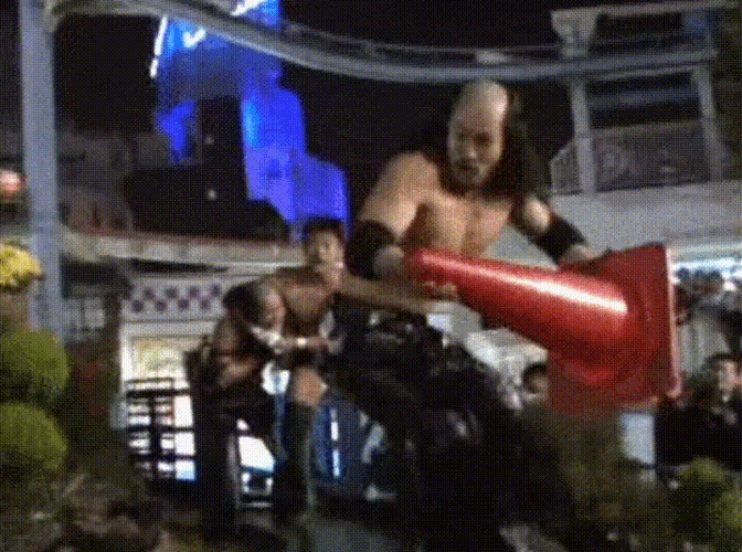 Humorous Public Wrestling Action GIF