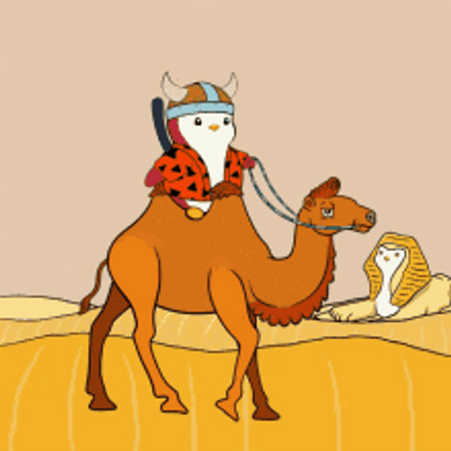 Hump Day Camel With Penguin Riding GIF