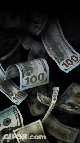 Hundred Dollar Bills Falling GIF