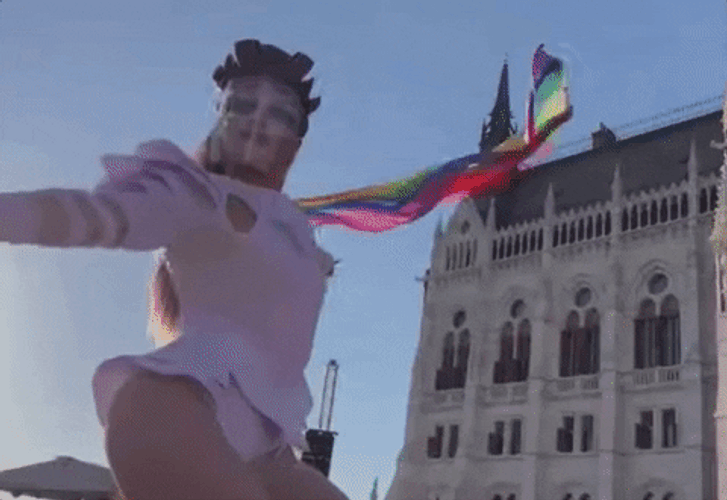 Hungary Drag Queen LGBT Flag GIF