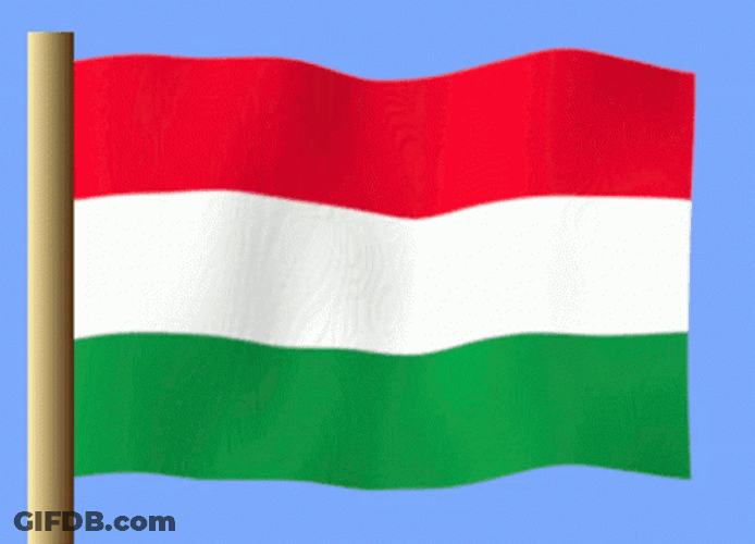 Hungary Flag On Pole GIF