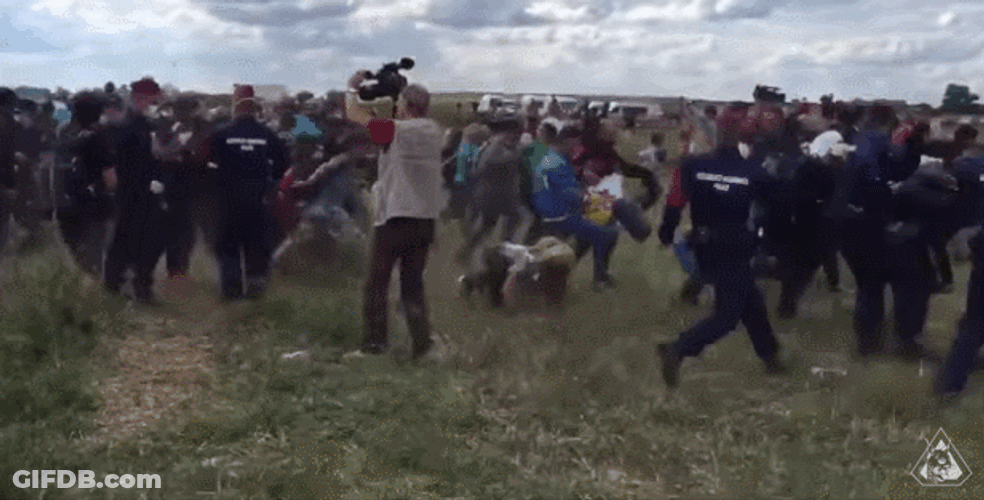 Hungary Intense Protest GIF