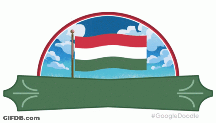 Hungary National Day Cartoon Flag GIF