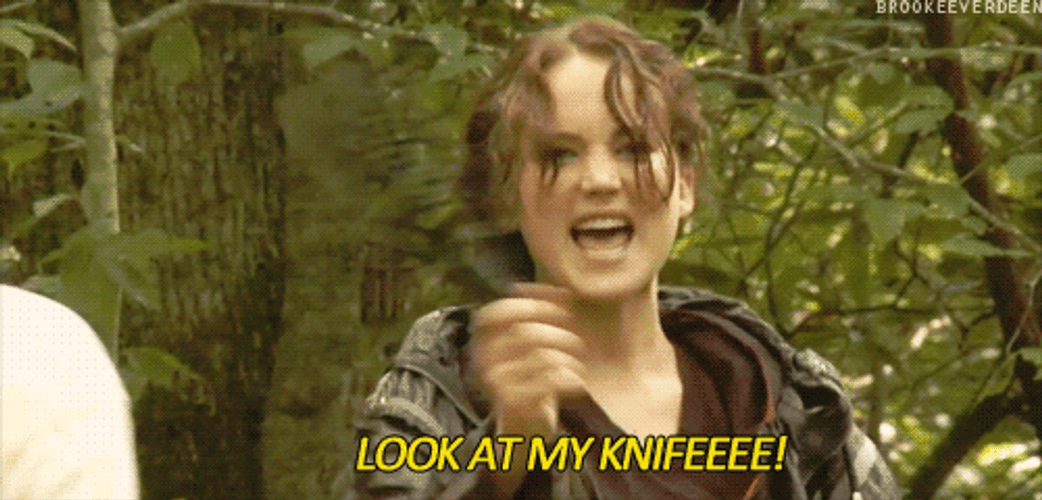 Hunger Games Jennifer Lawrence Ok Holding Knife GIF