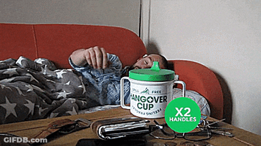 Hungover Cup Guy Thirsty Drinking GIF