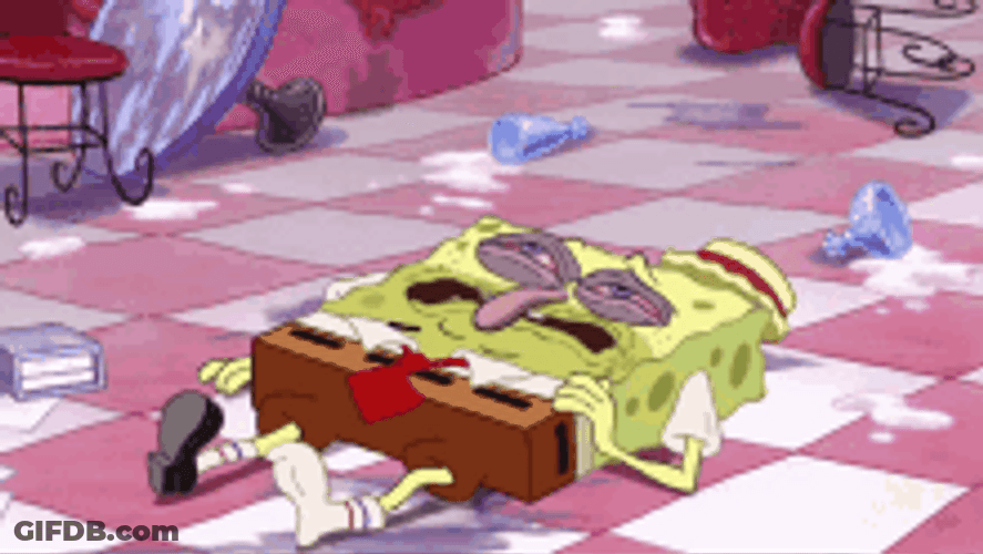 Hungover Dizzy Feeling Sick Spongebob Squarepants GIF