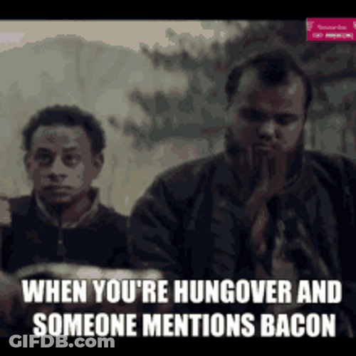 Hungover Funny Men Craving For Bacon GIF