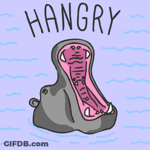 Hungry Animated Hippo Mouth Gaping GIF
