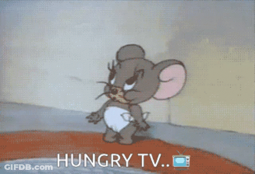 Hungry Cartoon Character In TV Ad GIF
