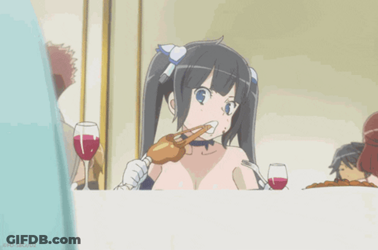 Hungry Hestia DanMachi Eating GIF