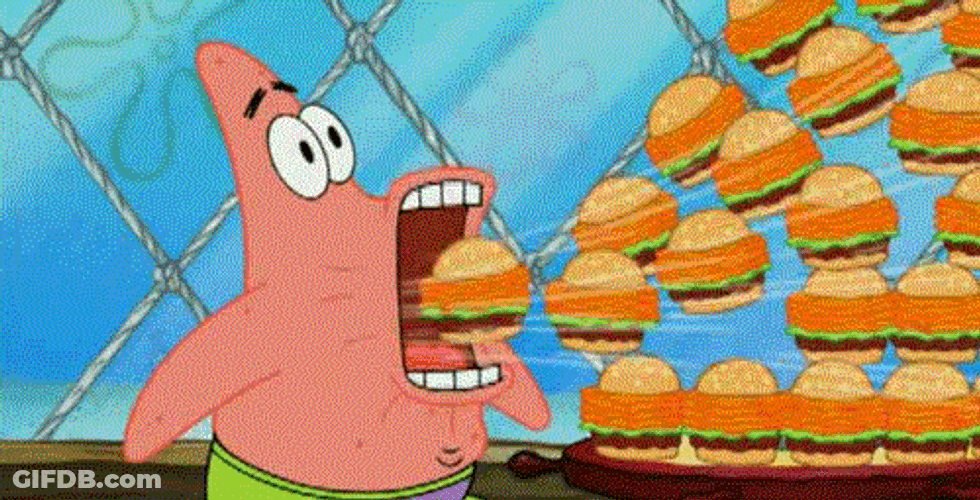 Hungry Hippo Patrick Star SpongeBob GIF