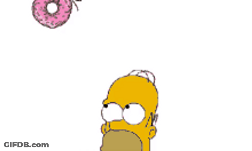 Hungry Homer Simpson Thinking Pendulum Donut GIF