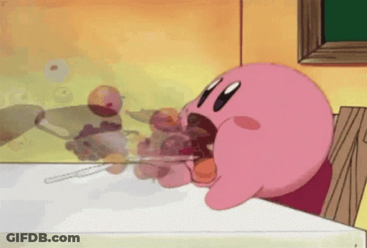 Hungry Kirby Feed Me GIF