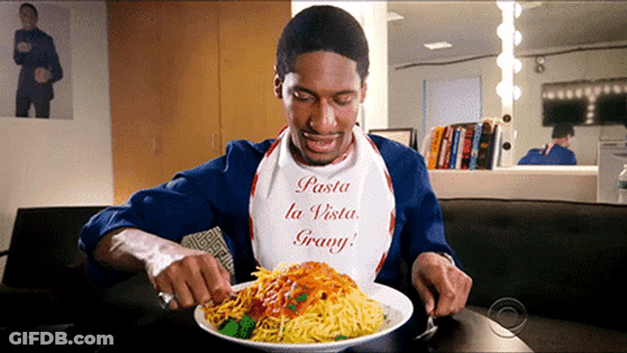 Hungry Late Show Eating Spaghetti GIF
