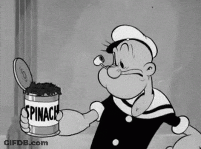 Hungry Popeye Eating Spinach GIF