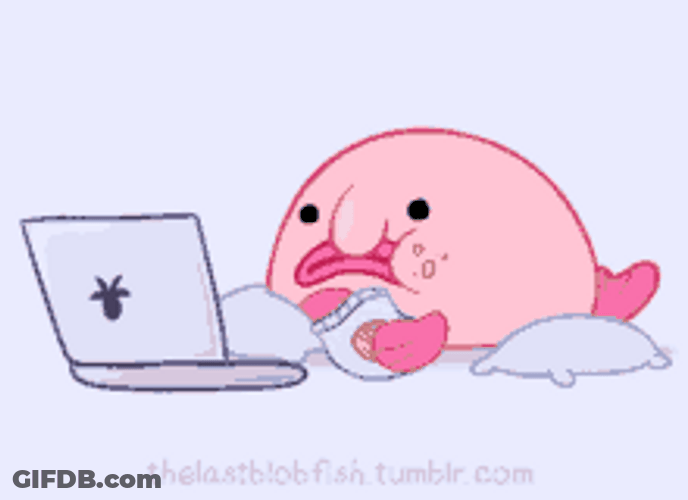 Hungry Sad Blobfish Eating Netflix And Chill GIF