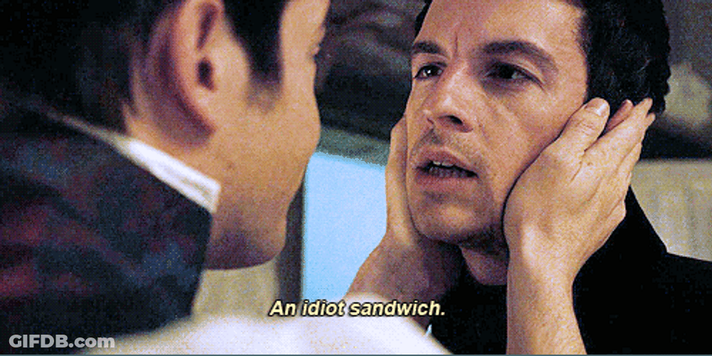 Hunk Man Saying Idiot Sandwich GIF