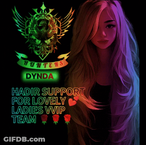 Hunters Dynea Poster Girl With Long Hair GIF