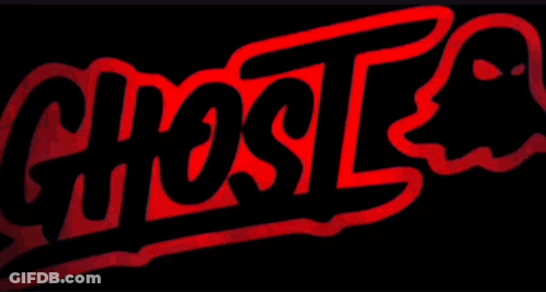 Hunters In Bloody Letters On Dark Blue Background GIF