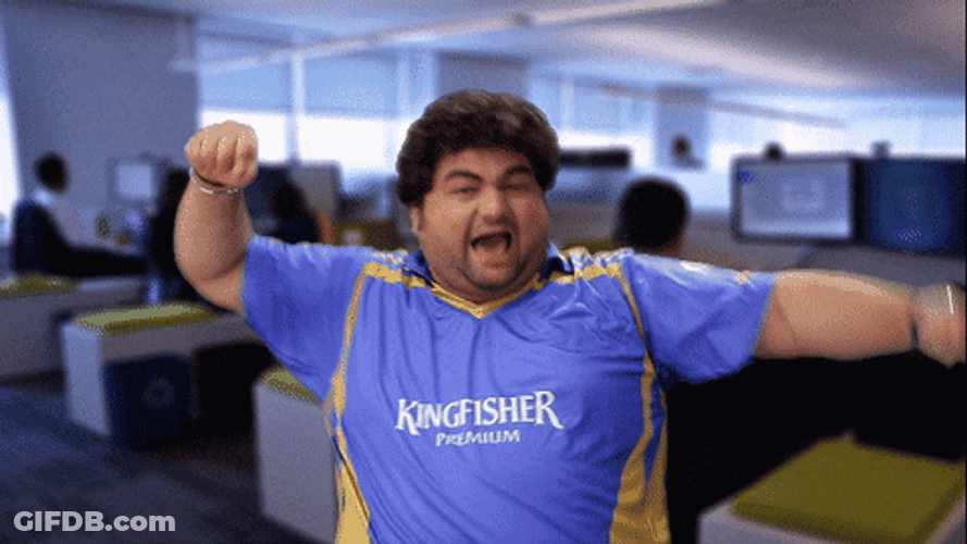 Hurray Fat Guy Yes GIF