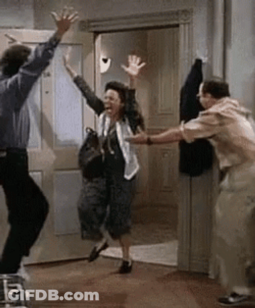 Hurray Yay Excited Dance Seinfeld GIF