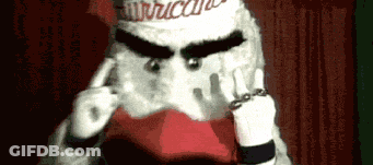 Hurricanes Mascot Costume Giving Middle Finger GIF