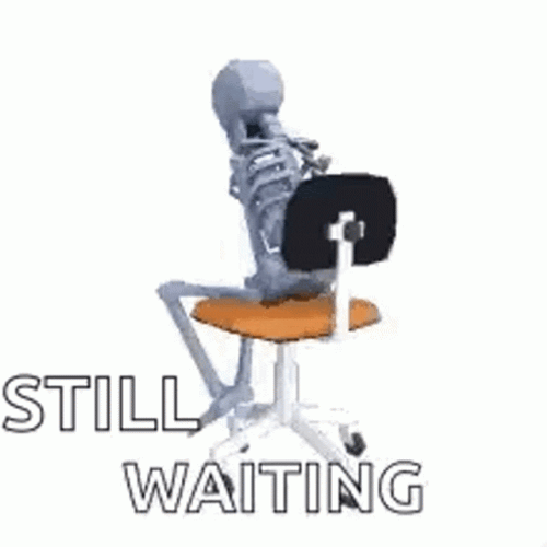 Hurry Up Skeleton Patiently Waiting GIF