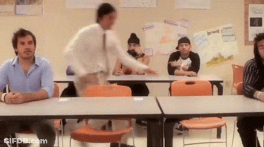 Hurrying Inside The Classroom GIF