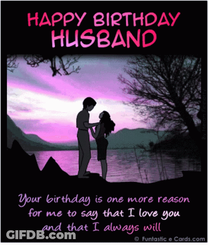 Husband Birthday Card Man And Woman Silhouette GIF