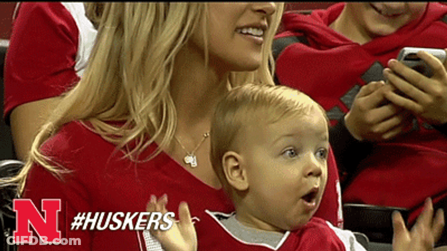 Huskers Baby Shocked GIF