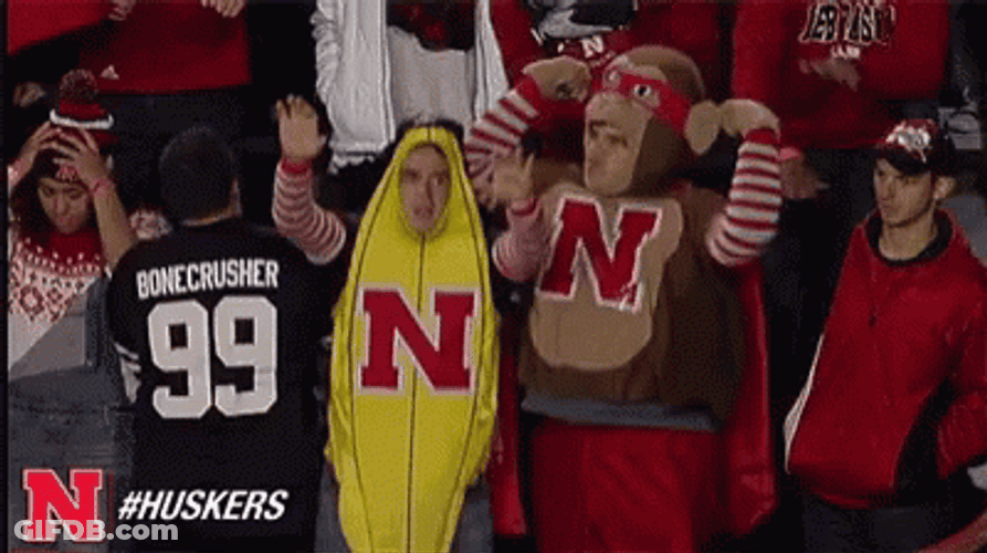 Huskers Fans Cheering Mascots GIF