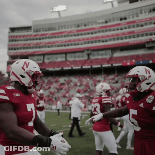Huskers Hand Shakes Head Bump GIF