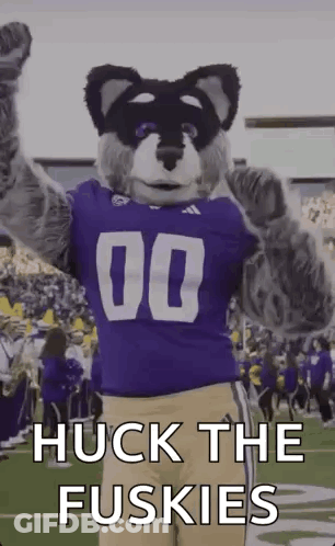 Husky Mascot Saying Huck The Fuskies GIF
