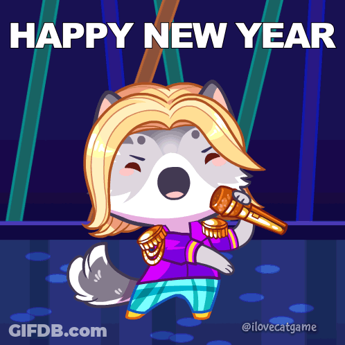 Husky Singing Into Microphone Happy New Year GIF