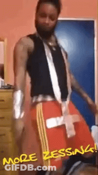 Husky Wearing Vest Saying UC GIF