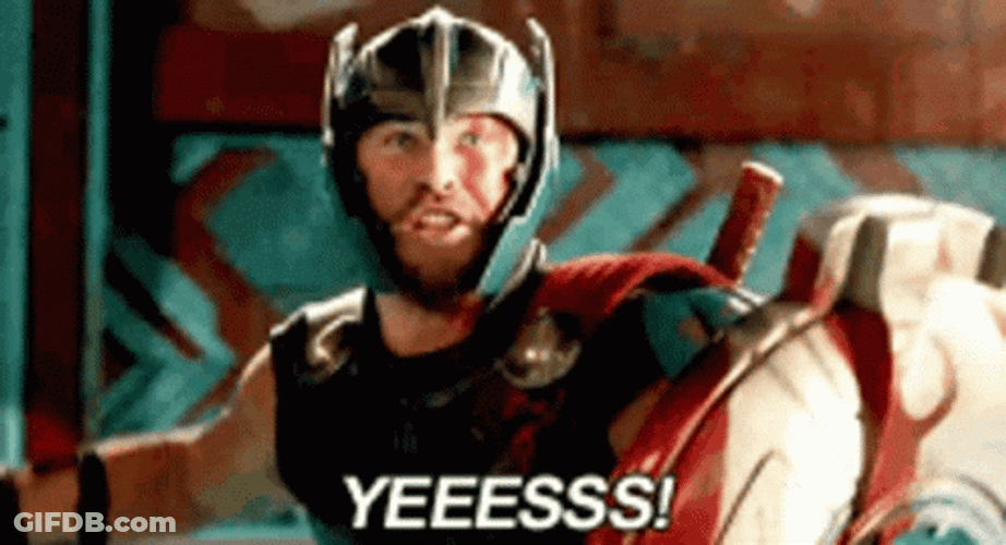 Huzzah Chris Hemsworth Thor Screaming GIF