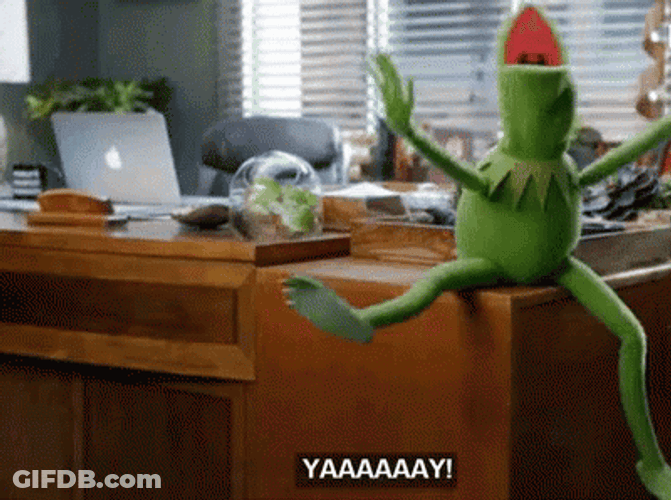 Huzzah Frantic Kermit The Frog GIF