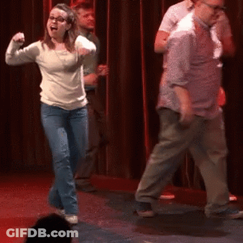 Huzzah Girl On Stage GIF
