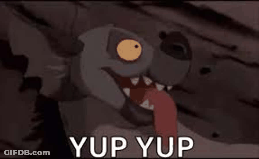 Hyena Excitingly Says Yep GIF