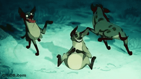 Hyenas Dancing In Snow One Sitting GIF